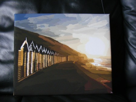 16A whitby Beach Huts - Canvas